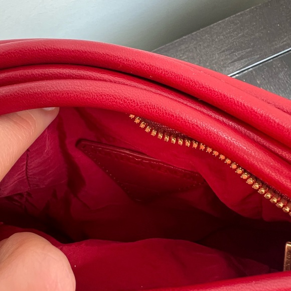 PERFECT CONDITION. BOTTEGA VENETA Nappa Mini Tubular Double Knot in Dark Red - Picture 5 of 5